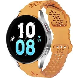 Ремінець для Samsung Galaxy Watch 4 Classic 46mm - жовто-гірчичний ширина кріплення 20мм силікон Watchbands Flower Five (W27-3WB87751991)