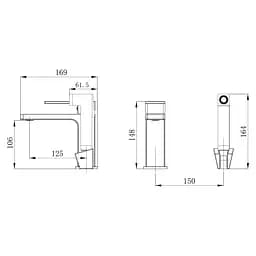 Змішувач з гігієнічною лійкою Qtap Gemini QTGEM272CRW45691 Chrome/White, Білий - мініатюра 7