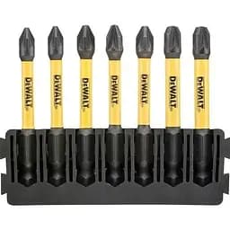 Касета з бітами DeWalt FlexTorq L=57 мм біти Рz1 - 2 шт., Рz2 - 3 шт., Рz3 - 2 шт. (DT70822)