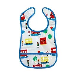 Дитячий слинявчик клейончатий Mega Zayka MGZ-0601(Light-Blue) на липучці