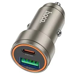 Автомобільний зарядний пристрій Hoco Z57A Glorious PD30W+QC3.0 car charger Чорний