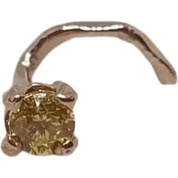 Золота сережка-пірсинг Dear в ніс Dear с фіанітом. 1017.3 Жовтий