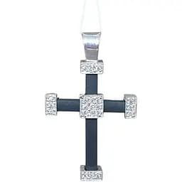 Золотий хрестик Гаразд "Спаси і збережи" з діамантом. 3041757ББ