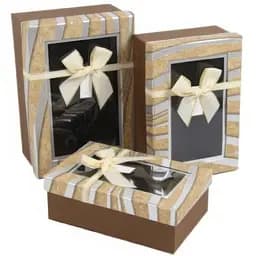 Набор подарочных коробок UFO 1037K-331 Brown 3 шт (1037K-331 Набор 3 шт BROWN прям.)