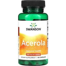 Ацерола для иммунитета Swanson Acerola 500 мг 60 капсул (100-39-6588213-20)
