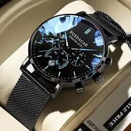 Чоловічий наручний годинник Poedagar Misto (Чорний)