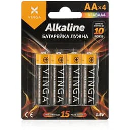 Батарейка Vinga AA LR6 Alkaline 4pcs Blister (VJABAA4)