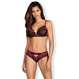 Комплект белья Obsessive Tulia XS/S (черный)