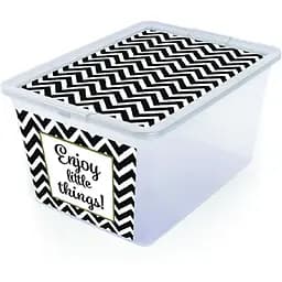 Ящик для зберігання з кришкою BranQ X-BOX з малюнком Зебра 15 л 384х283х199 мм (7315.1)