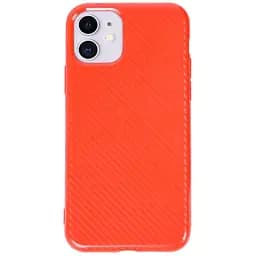 Чохол-накладка Toto TPU Carbon Fiber 2 mm Case Apple iPhone 11 Red