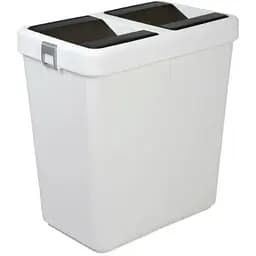 Мусорное ведро Motek двойное 14 л + 14 л с поворотной крышкой Белый (COB-428) 