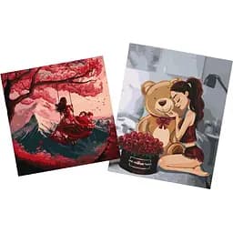 Набір для розпису по номерах Ideyka One million roses 40х50 см та Політ на гойдалці 40х40 см (СKHO1369)