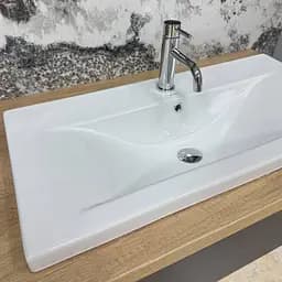 Умивальник VBI Fanusa 80 white врізний VBI-018065, Білий - мініатюра 4