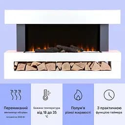 Камін електричний Klarstein Studio Light & Fire 3 Smart (10038383) - мініатюра 3