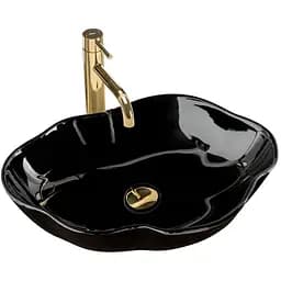 Умивальник Rea Pearl black накладний чорний REA-U0858, Чорний