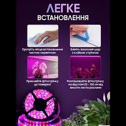 Світлодіодна фітолента для кімнатних рослин фітолампа 12V повний спектр 5 метрів від мережі SMD 2835 - мініатюра 5