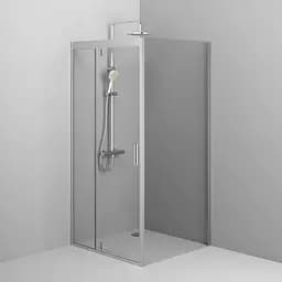 Душова кабіна Am.Pm Gem Square Pivot 90x90 см без піддону хром матовий W90UG-404-090MT, Хром матовий, прозрачний - мініатюра 3