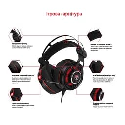 Навушники ігрові Piko PX4 Black/Red з мікрофоном - мініатюра 2