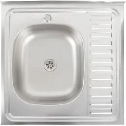 Кухонна мийка Рlatinum 6060 R з нержавіючої сталі 0.5 мм квадратна 60x60 см сатин (000000405)