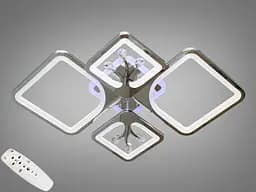 Люстра стельова з пультом, димером і LED-підсвічуванням, 83 Вт, хром