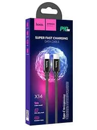 Кабель Hoco X14 Type-C to iP 3A 20W 1 м nylon aluminum connectors чорний - мініатюра 2