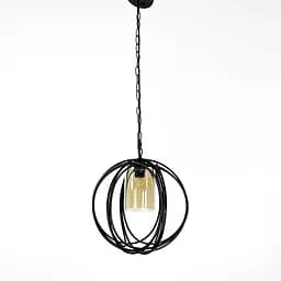 Підвіс Лофт у чорному корпусі форми плетеної сфери Line.F Колір плафона Графітовий