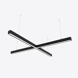 Світлодіодний світильник X-LED 80Вт x-подібний (хрест) чорний (855х855х43)