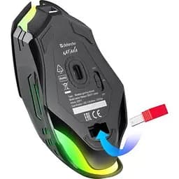 Комп'ютерна мишка Defender Katana GM-511 LED Wireless Black (52511) - мініатюра 9