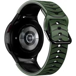 Ремешок для Samsung Galaxy Watch 4 Classic 46mm - зелено-черный ширина крепления 20мм силикон Watchbands Scales (W18-2WB88151991)