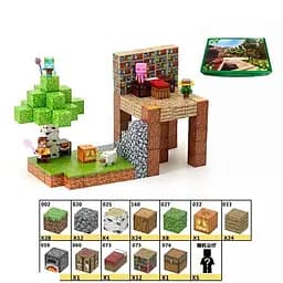 Конструктор магнитный Minecraft, LZCK024, 128 элементов, фигурки героев