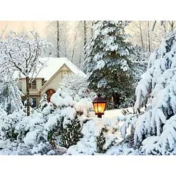 Алмазна вишивка Алмазна мозаїка на підрамнику Казкова зима 50*40, c принт. рамою