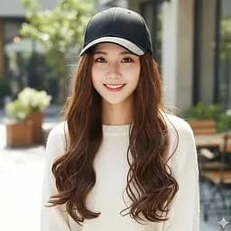 Перука кепка з хвилястим волоссям 60 см Шатенка