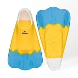 Короткі ласти для тренування в басейні Renvo Criz із закритою п'ятою жовтий блакитний розмір 27-29 (SF120-84 27-29)