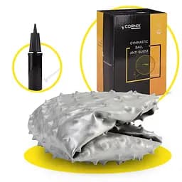 М'яч для фітнесу (фітбол) Cornix 55 см масажний Anti-Burst Silver XR-0471 - мініатюра 2