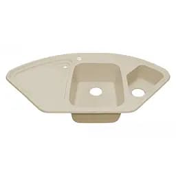 Кухонна мийка Adamant CONSENSUS Ivory 1045x575x190 мм, кутова з крилом 104,5 см - мініатюра 2