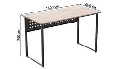 Комп'ютерний стіл Ferrum-decor Майк 75x140x60 чорний ДСП Дуб Сан-Марино 32мм (FRD-103875) - мініатюра 4