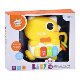 Детское пианино "Динозаврик" Bambi 503-21 звуки животных 15 см, музыка