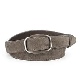 Ремень женский замшевый JK-2548 мокко с серебряной пряжкой (100 см)