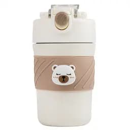 Термос Elisey Cute bear 2 білий з коричневим (9185-007) 420 мл      