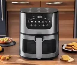 Аерогриль Rainberg RB 2268 4200W аерофритюрниця безмасляна для приготування без олії з регулюванням температури 8 л - мініатюра 2