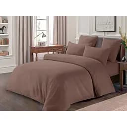 Комплект постільної білизни Love You полісатин євро какао (56009)