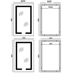 Дзеркало Mixxus Hard MR07-50x80 (LED Touch, антизапотівання, димер, регулювання яскравості) MX9992 - мініатюра 7