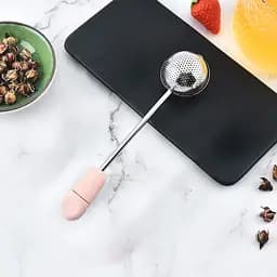 Заварник для чаю Semi Tea infuser 18 см, Pink круглий із нержавіючої сталі