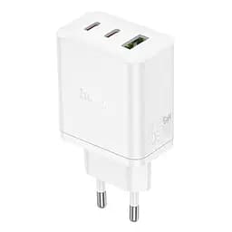 Мережевий зарядний пристрій Hoco N50 USB/2 Type-C PD 45W білий - мініатюра 3