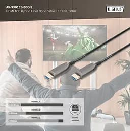 Кабель Digitus HDMI UHD 8K, AOC hybrid-fiber, AM/M, 30м, чорний - мініатюра 6