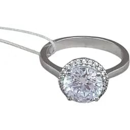 Срібне кільце Агні ЖАННА з фіанітами.1040/1Р-CZ 17