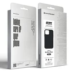 Силиконовый чехол с MagSafe для Apple iPhone 16 Pro Max, ICON2 MagCase, черный, противоударный, панель с мягкой подкладкой, защита всего корпуса, поддержка беспроводной зарядки, совместим с защитными стеклами и пленками, ArmorStandart (ARM78681) - мініатюра 10