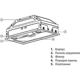 Витяжка вбудована Ardesto HFI-F700MINX Gray [142610] - мініатюра 2