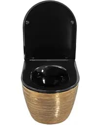 Підвісний унітаз Rea Carlo Flat brushed gold black REA-C3300, Золотий - мініатюра 4
