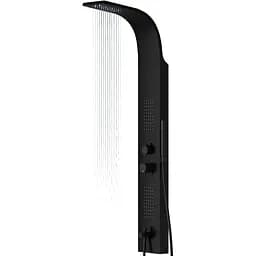 Душова панель Corsan Festo black LED з виливом S046MBLLEDW, Чорний матовий